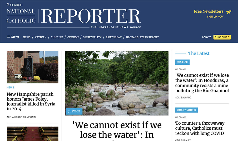 to NCR's new website National Catholic Reporter